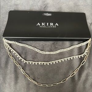 AKIRA Silver Rhinestone Necklaces